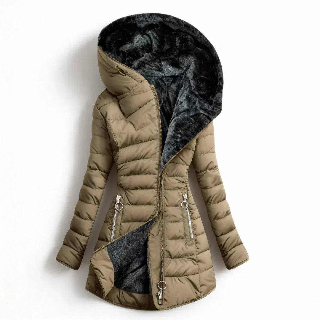 Marian | Slim-Fit Winter Coat with Fur Hood