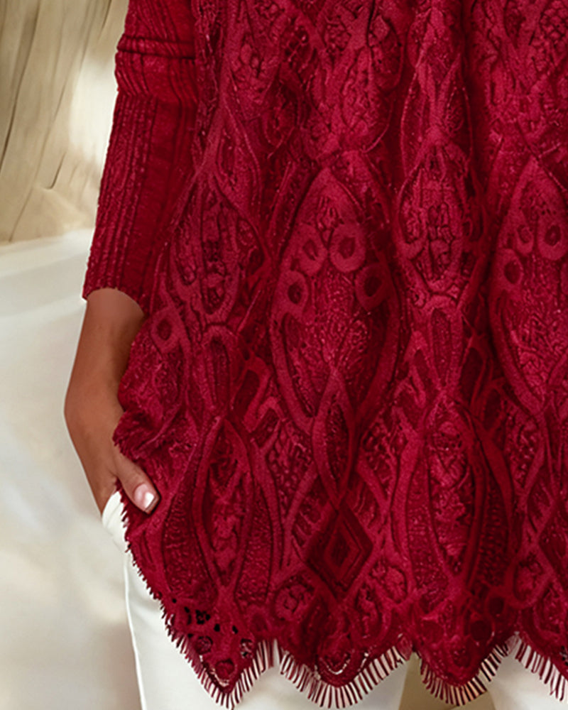 Square Neck Lace Underarm Top