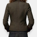 Darmae™ – Elegant tweed jacket with velvet details