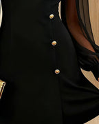 Stella | Elegant Dress with Metal Buckle and Inserts