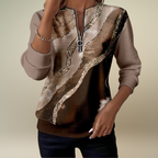 Half-Zip Sweatshirt with Vintage Print